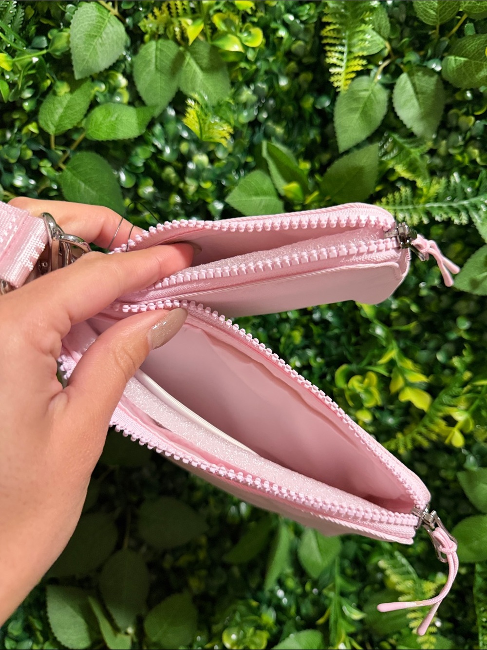 Fabletics Pink Double Pouch Wristlet - Picture 6 of 7